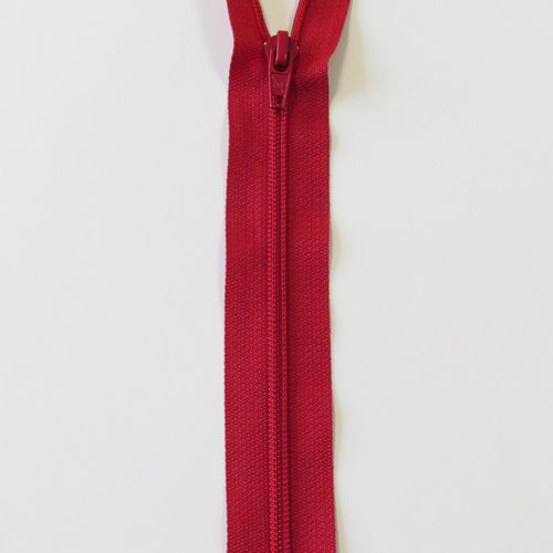 Delbar glidelås 6 mm spiral rød 80 cm