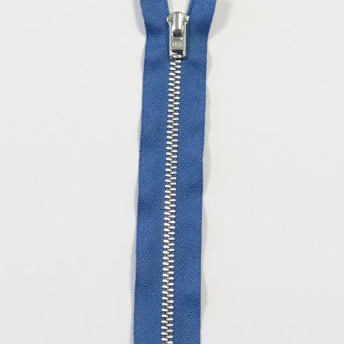 YKK ikke delbar aluminium 4 mm blå 8 cm
