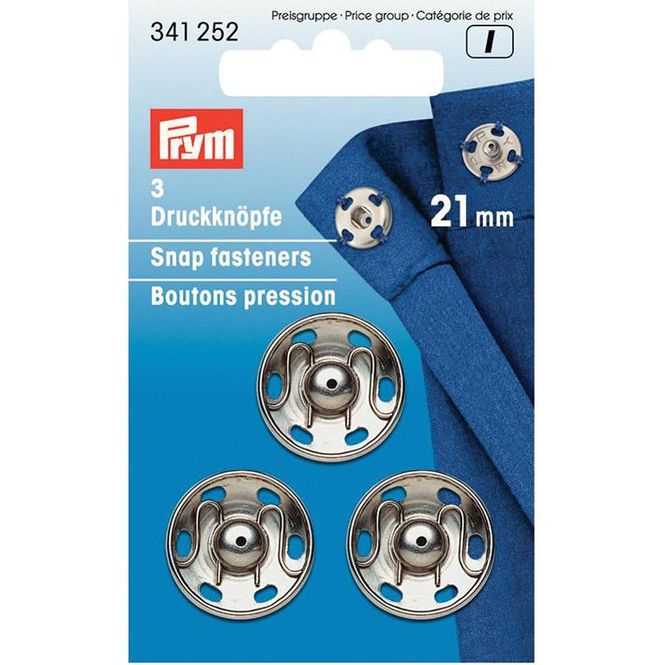 Hovedbilde Trykknapp metall 21 mm sølv