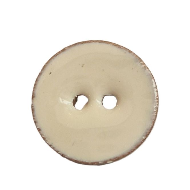 Hovedbilde Malt treknapp 2 hulls 20 mm creme hvit
