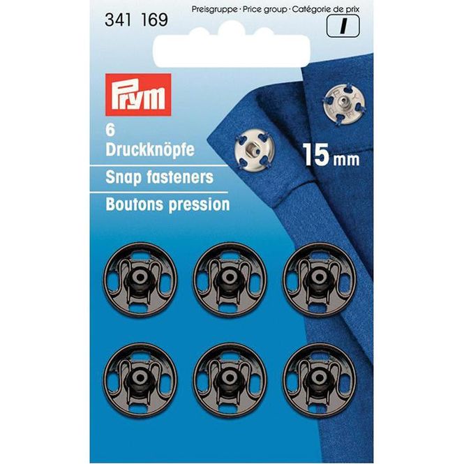 Hovedbilde Trykknapp metall 15 mm sort