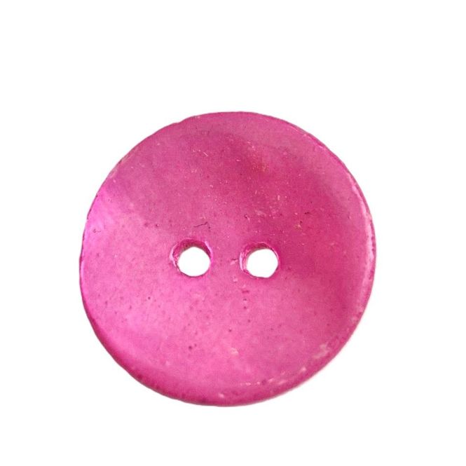 Hovedbilde Knapp av perlemor 2 hull 15 mm cerise rosa ...