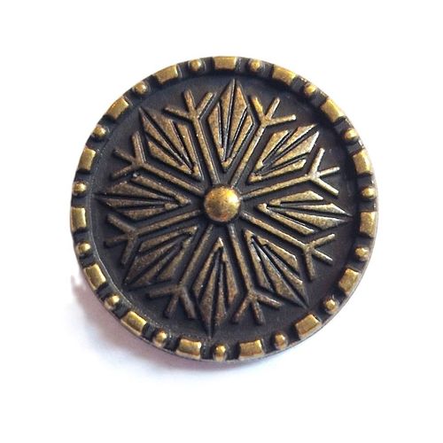 Metallknapp med øye bronse 8-blad stjerne 18 mm