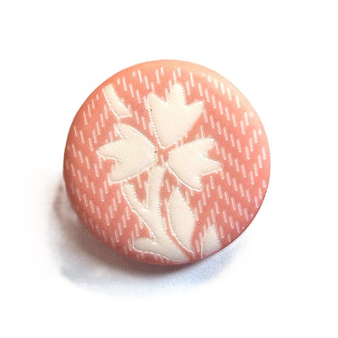 Hovedbilde Øyeknapp med dekor rosa 12 mm