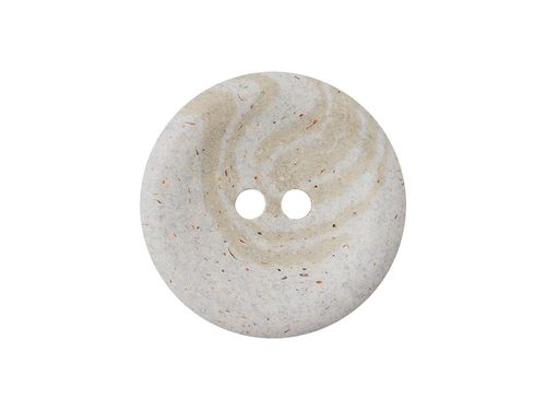 Resirkulert knapp av naturmateriale og polyester lys grå 15 mm