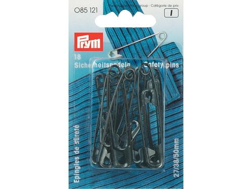 Prym Sikkerhetsnåler 27/38/50mm – Sort – 18stk
