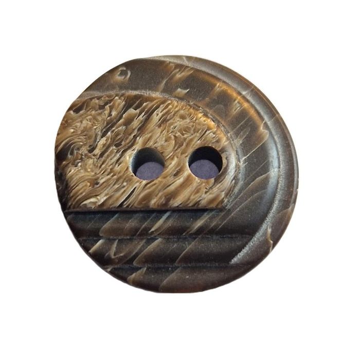 Hovedbilde Polyesterknapp 2 hulls brun melert 18 mm