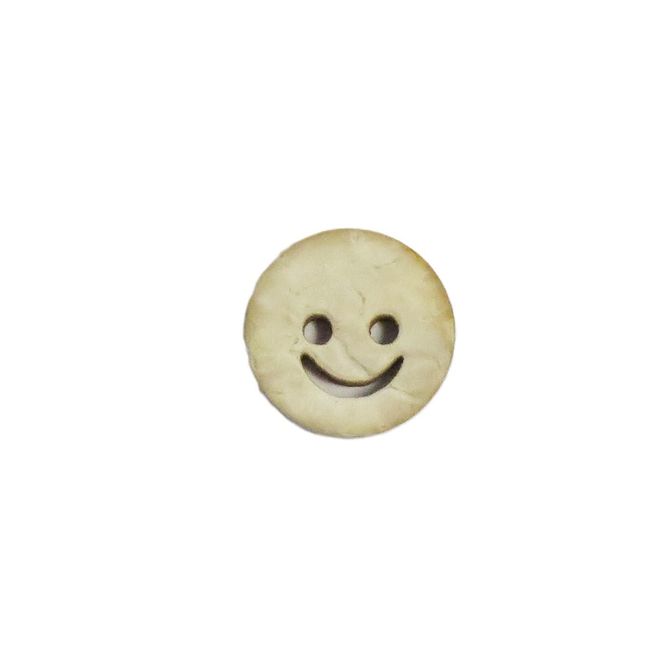 Hovedbilde Lys kokos knapp 2 hulls 12 mm smiley