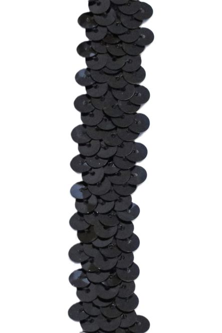 Hovedbilde Paljettbånd elastisk 20 mm sort